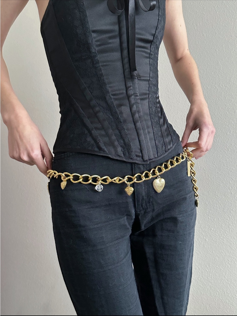 Vintage 90’s Gold Charm Chain Belt